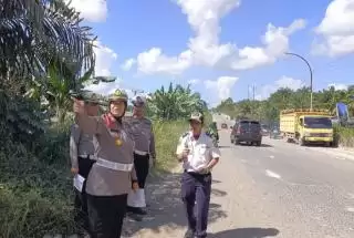 Cegah Laka Lantas, Satlantas Polres Bengkalis Anev dan Survey Black Spot di Jalan Lintas