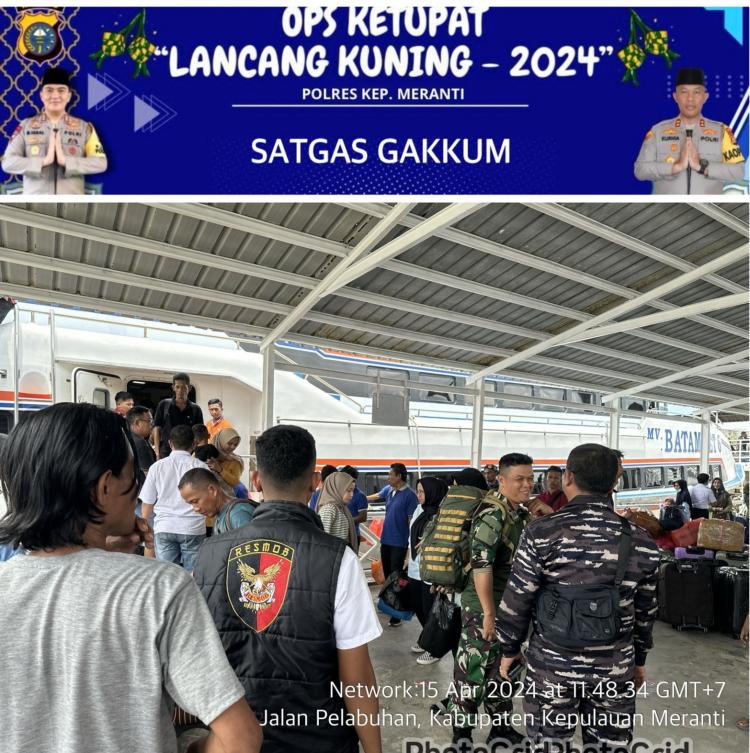 Polres  Kepulauan Meranti Siaga, Hari 6 Lebaran Arus Balik Padat di Pelabuhan Tanjung Harapan