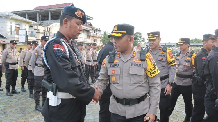 Kapolres Kepulauan Meranti Pimpin Apel Pelepasan Brimob Riau BKO Pam Pilkada 2024