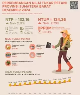 Di Ranah Minang Nilai Tukar Petani Meningkat 2,17 Persen Desember 2024