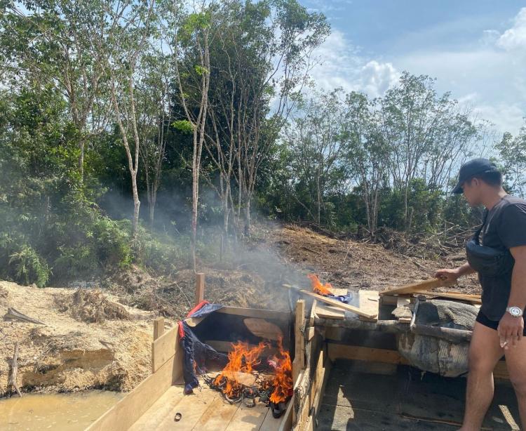 Polsek Singingi Tertibkan Aktivitas PETI di Kelurahan Muara Lembu