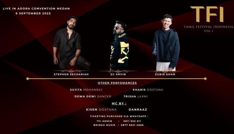 Tamil Festival Indonesia 2025 Hadir di Medan: Konser Musik Tamil Terbesar di Indonesia