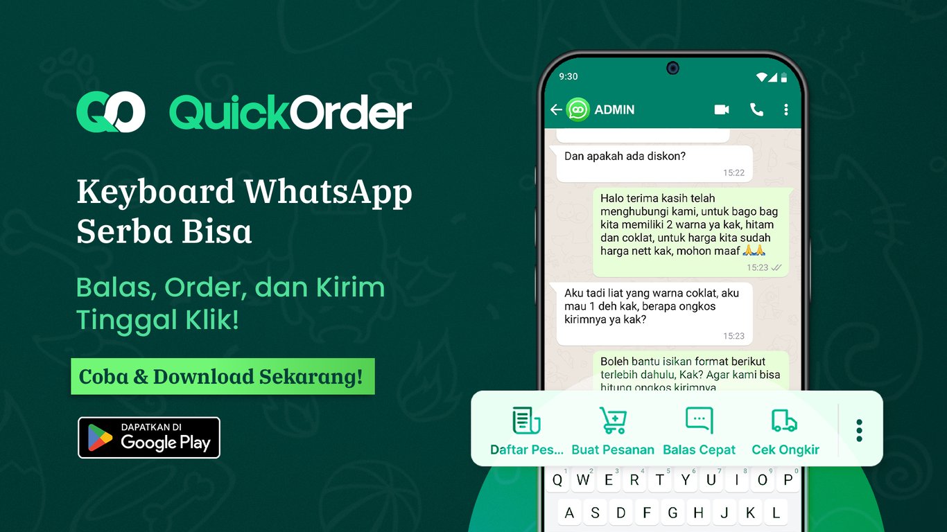 Tenang! Sekarang ada 'QuickOrder' Aplikasi Keyboard Pengganti Selly Bantu Seller UMKM Satset Jualan