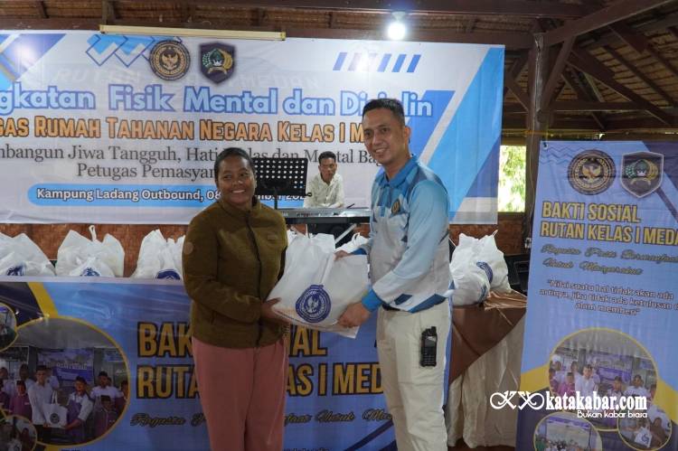 Rutan Kelas I Medan Gelar FMD dan Salurkan 50 Paket Bansos di Kampung Ladang