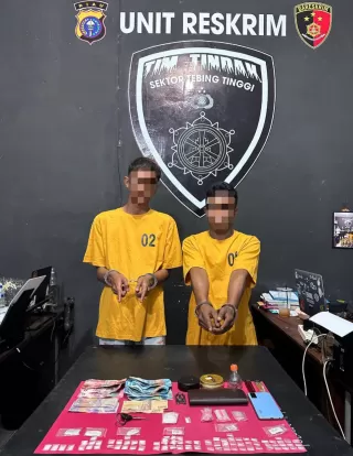 Polsek Tebing Tinggi Ringkus Pengedar dan Kurir Sabu, Puluhan Paket Diamankan