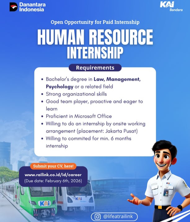 PT Railink Buka Program Magang Internship Dukung Pengembangan Talenta Muda Indonesia