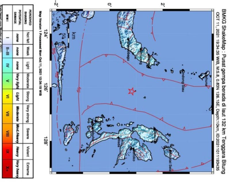 Gempa Bumi M5,8 Guncang Kota Bitung Masyarakat Panik dan Keluar Rumah