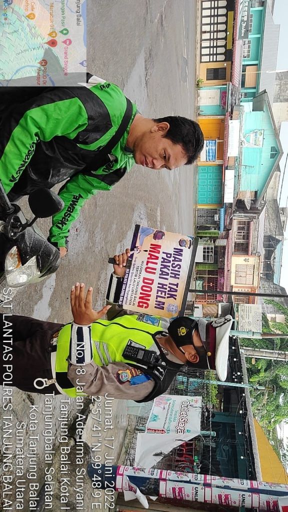 Polres Tanjungbalai Himbauan Pengendara Gunakan Helm SNI