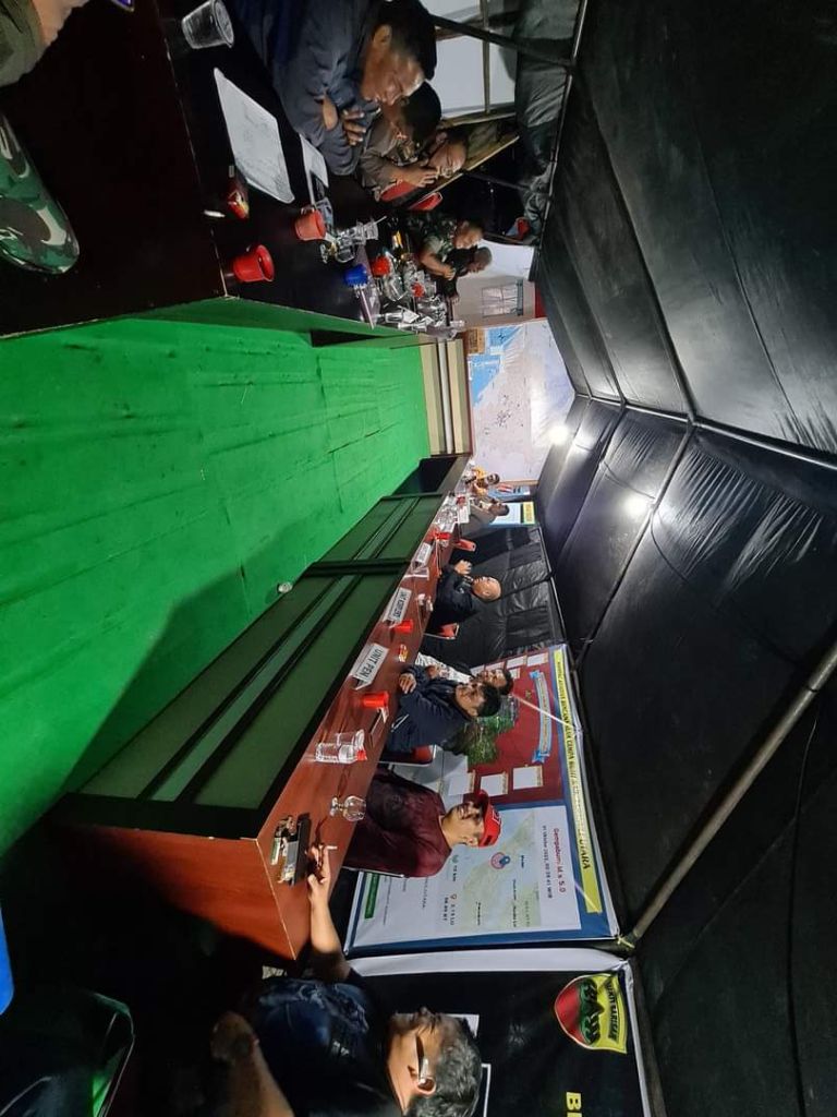 Bersama Dandim dan Kapolres, Bupati Taput Tinjau Posko Gempa